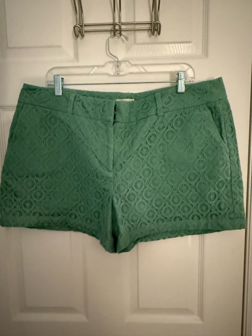 LOFT Outlet Green Eyelet Shorts